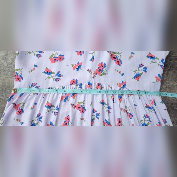 Maeve Anthropologie Juno Floral Print Mini Dress Women's M Lilac Flowy 3/4 Sleev - Picture 10 of 15